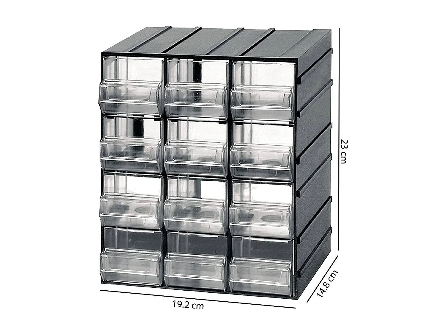 Armoire Polyvalente À 2 Portes, En Pvc, Anthracite, 19.2x14.8h23 Cm