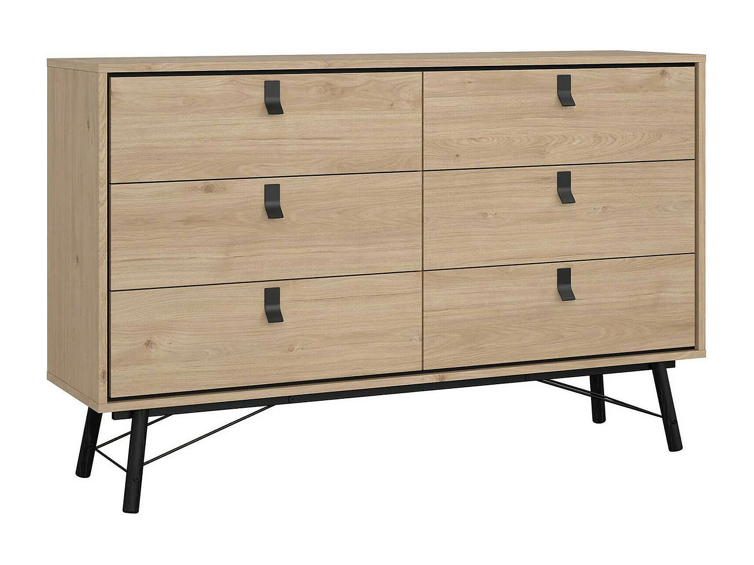 Buffet Dsalvett, Buffet du salon, Commode de salon, Garde-manger de cuisine, 150x40 h95 cm, Chêne clair