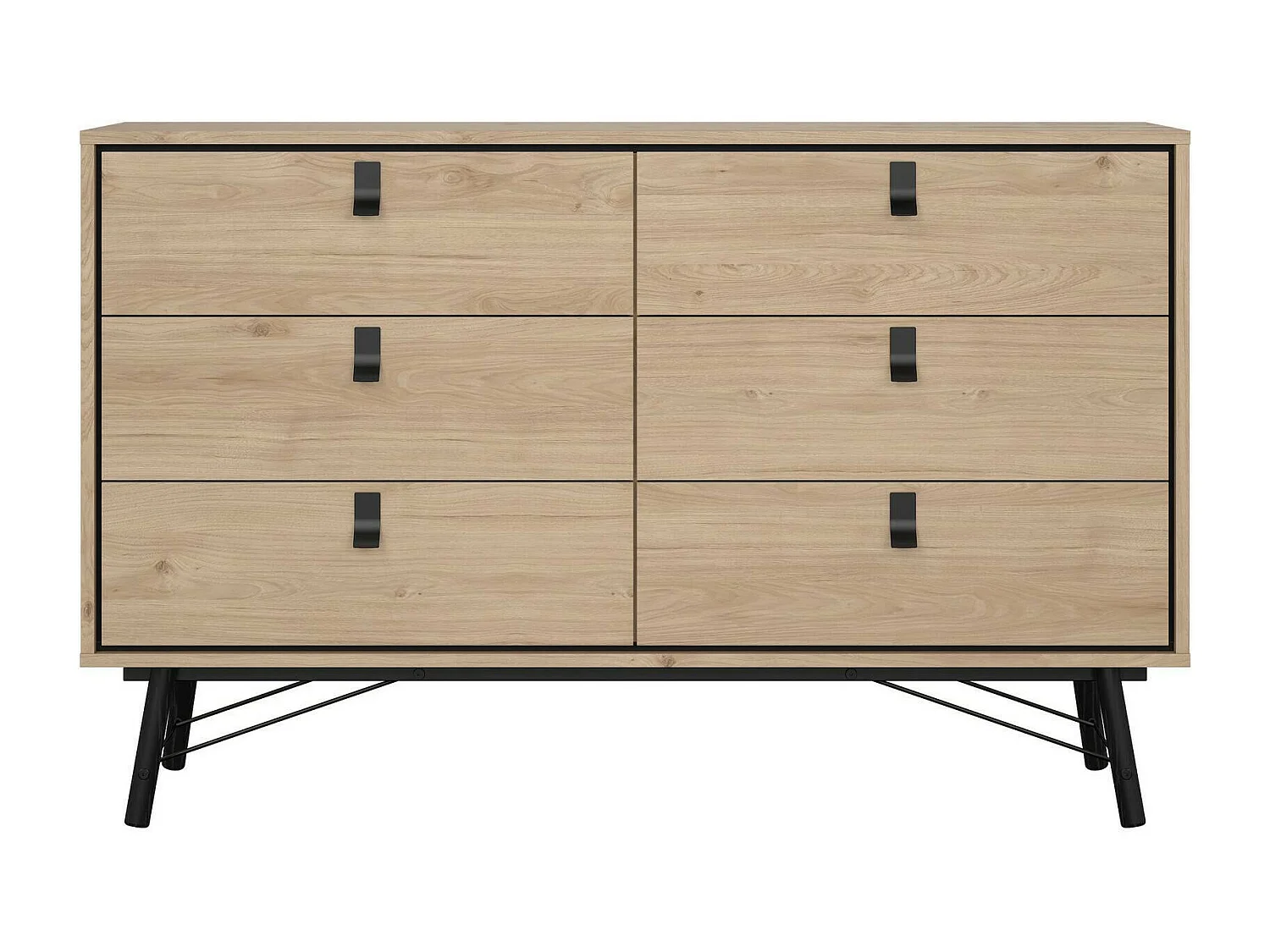 Buffet Dsalvett, Buffet du salon, Commode de salon, Garde-manger de cuisine, 150x40 h95 cm, Chêne clair