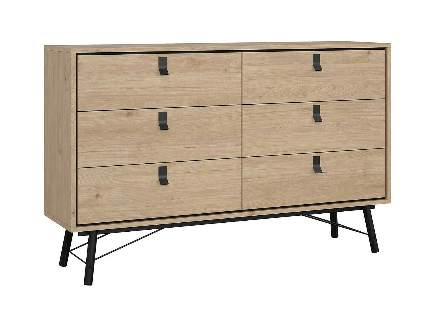 Buffet Dsalvett, Buffet du salon, Commode de salon, Garde-manger de cuisine, 150x40 h95 cm, Chêne clair