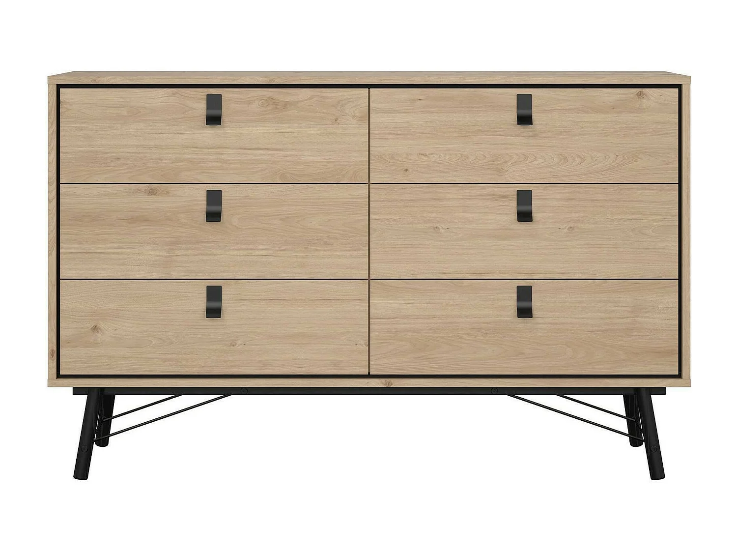 Buffet Dsalvett, Buffet du salon, Commode de salon, Garde-manger de cuisine, 150x40 h95 cm, Chêne clair