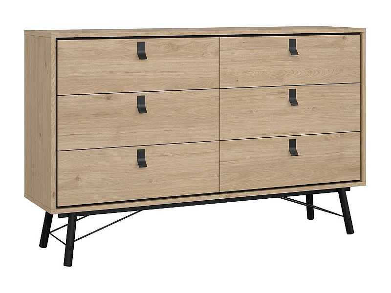 Dsalvett dressoir, Woonkamerbuffet, Woonkamerdressoir, Keukenkast, 150x40 h95 cm, Eiken