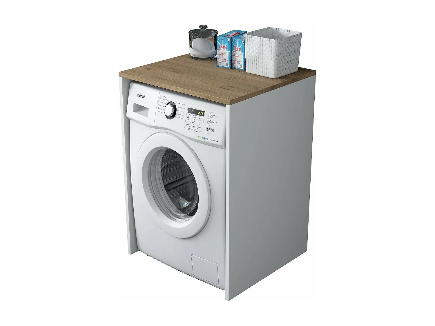 Grande armoire polyvalente Dmagrass, Meubles multifonctionnels, Casier à chaussures, Support à chaussures pour armoire, 65x60h92 cm, Noyer et Blanc