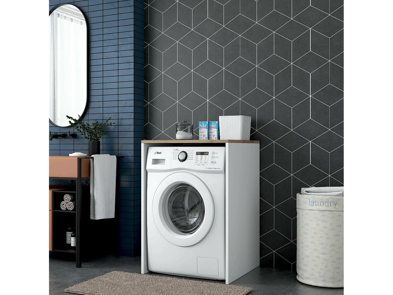 Dmora Armadio multiuso grande Dmagrass, Mobile multifunzionale, Mobiletto scarpiera, Guardaroba porta scarpe, 65x60h92 cm, Noce e Bianco