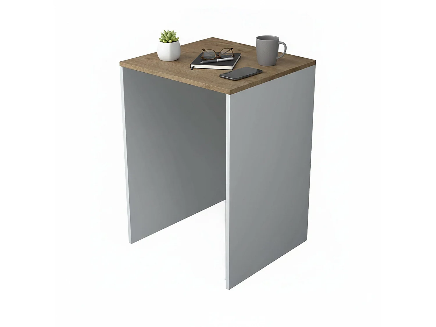 Grote multifunctionele kast Boris, één legplank, 65x92h cm, walnootbruin, nis voor wasmachine, één vak