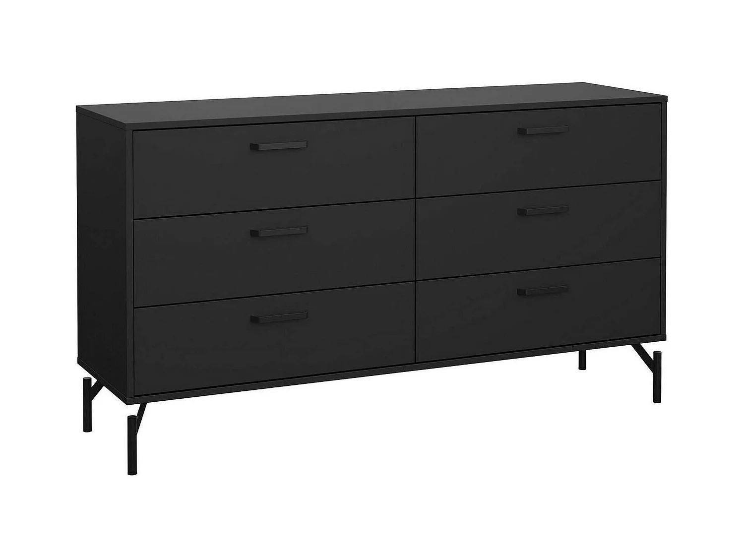 Dsass dressoir, Woonkamerbuffet, Woonkamerdressoir, Keukenkast, 139x40 h77 cm, Zwart