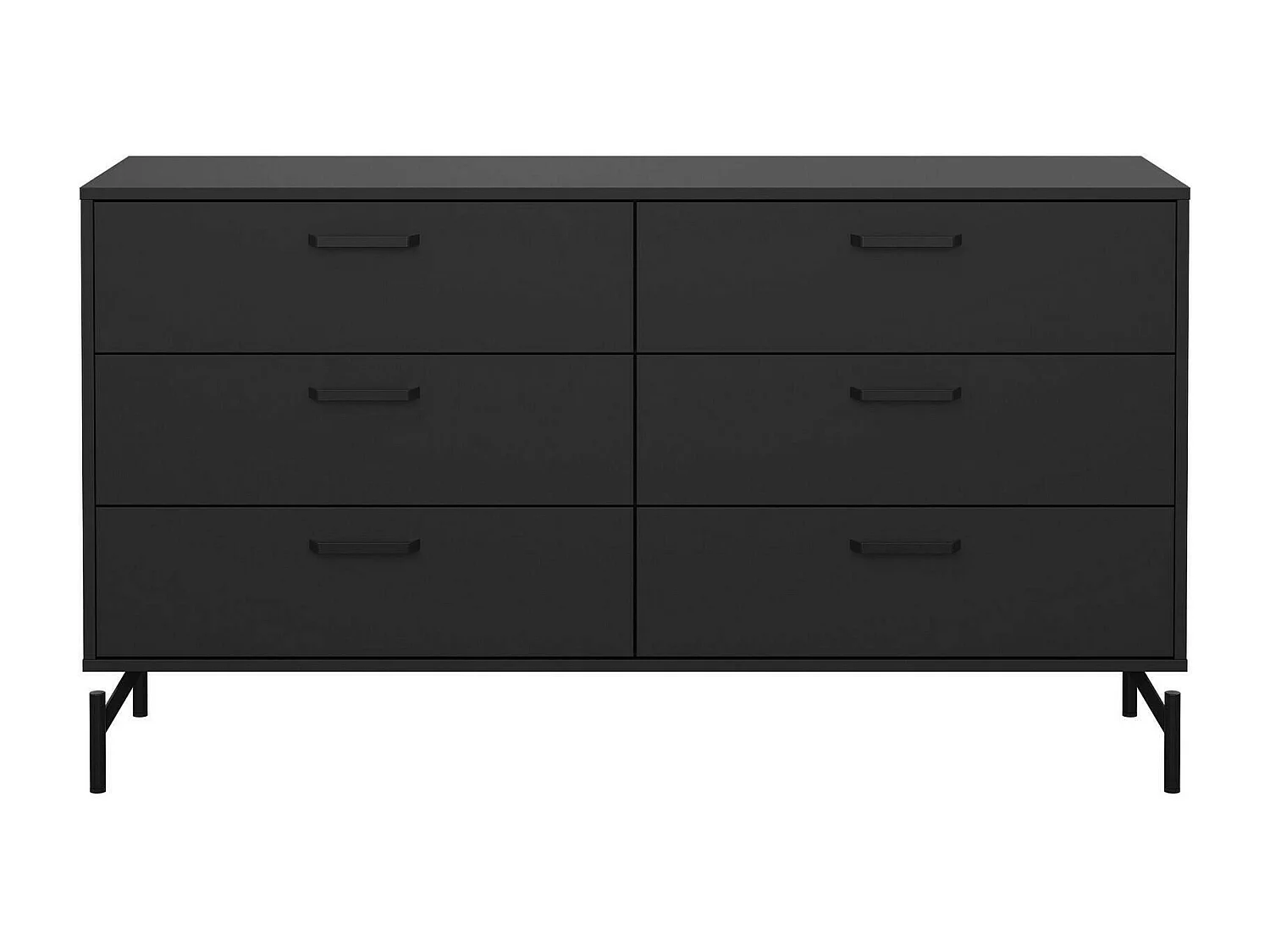 Buffet Dsass, Buffet du salon, Commode de salon, Garde-manger de cuisine, 139x40 h77 cm, Noir