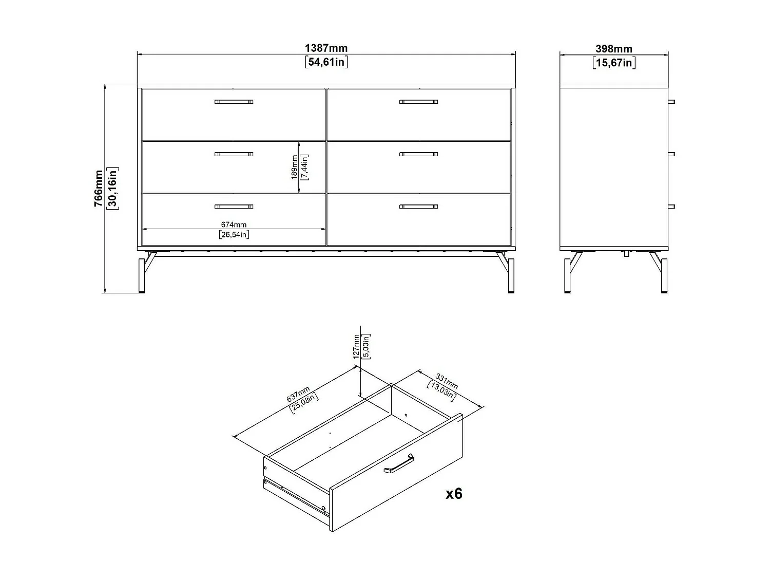 Buffet Dsass, Buffet du salon, Commode de salon, Garde-manger de cuisine, 139x40 h77 cm, Noir