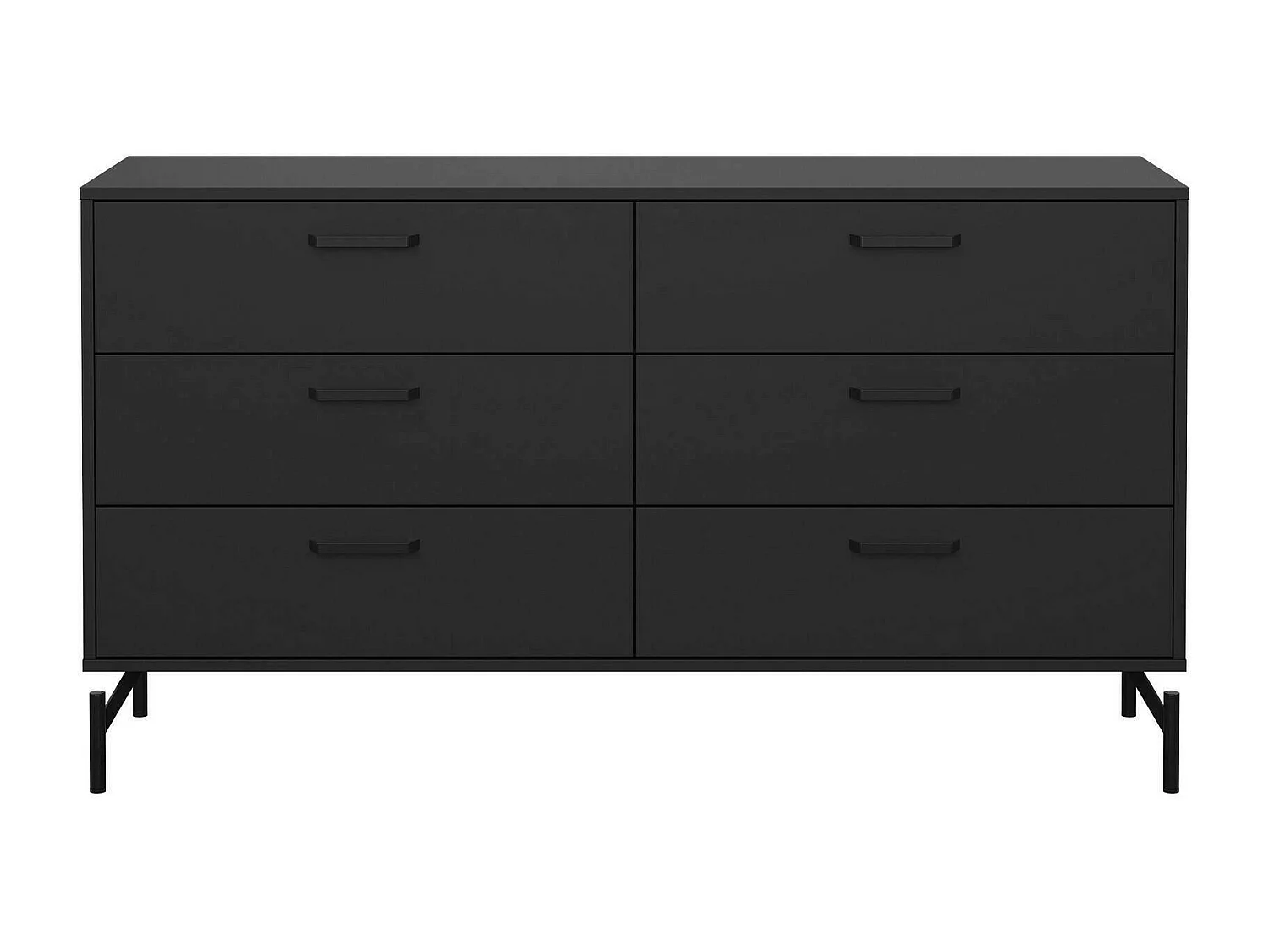 Credenza Begawan, 6 Cassetti, 39.8x138.7x76.6h cm Nero, Madia