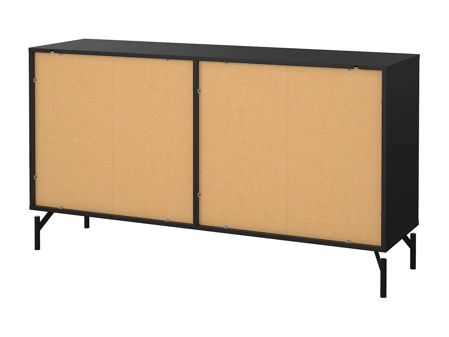 Buffet Dsass, Buffet du salon, Commode de salon, Garde-manger de cuisine, 139x40 h77 cm, Noir