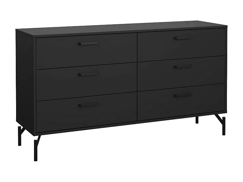 Dsass dressoir, Woonkamerbuffet, Woonkamerdressoir, Keukenkast, 139x40 h77 cm, Zwart