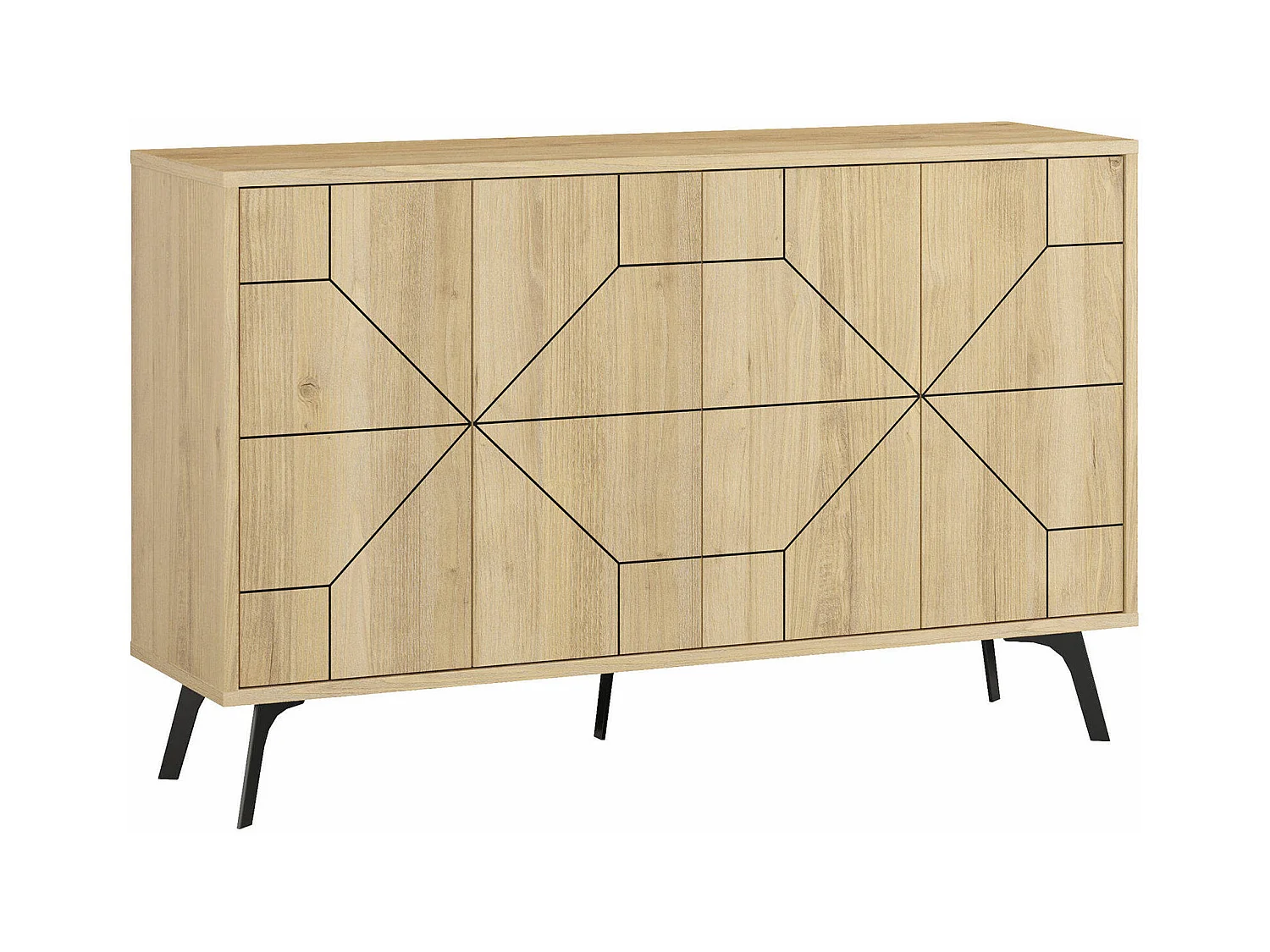 Buffet Dmoscardin, Buffet du salon, Commode de salon, Garde-manger de cuisine, 123x35 h62 cm, Chêne