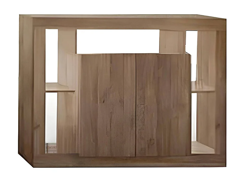 Aparador Dgober, Bufé de salón, Aparador de salón, Despensa de cocina, Made in Italy, 134x42 h102 cm, Roble