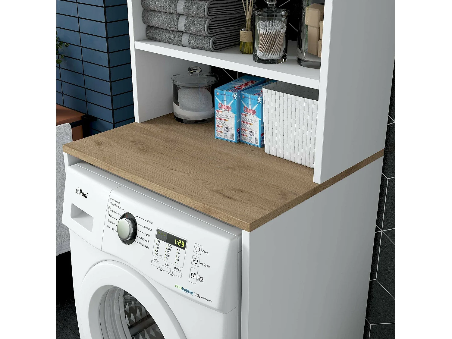 Armario multiusos 2 puertas Dgarofal, Muebles multifuncionales, Zapatero, Armario para zapatos, 65x60h184 cm, Blanco y Nogal