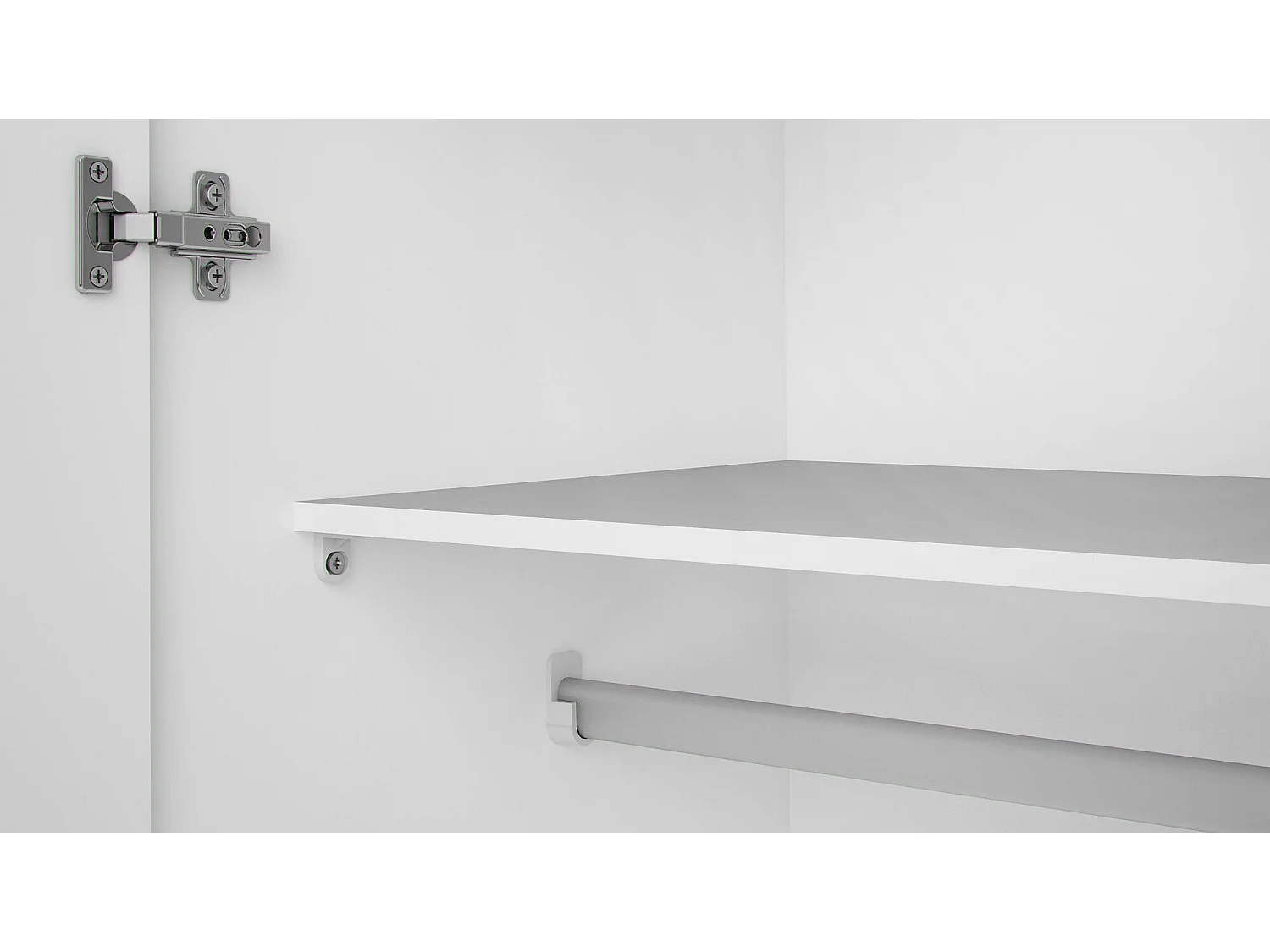 Dmora - Guardaroba 2 ante Alibabba, 77x49 h175 cm, Bianco