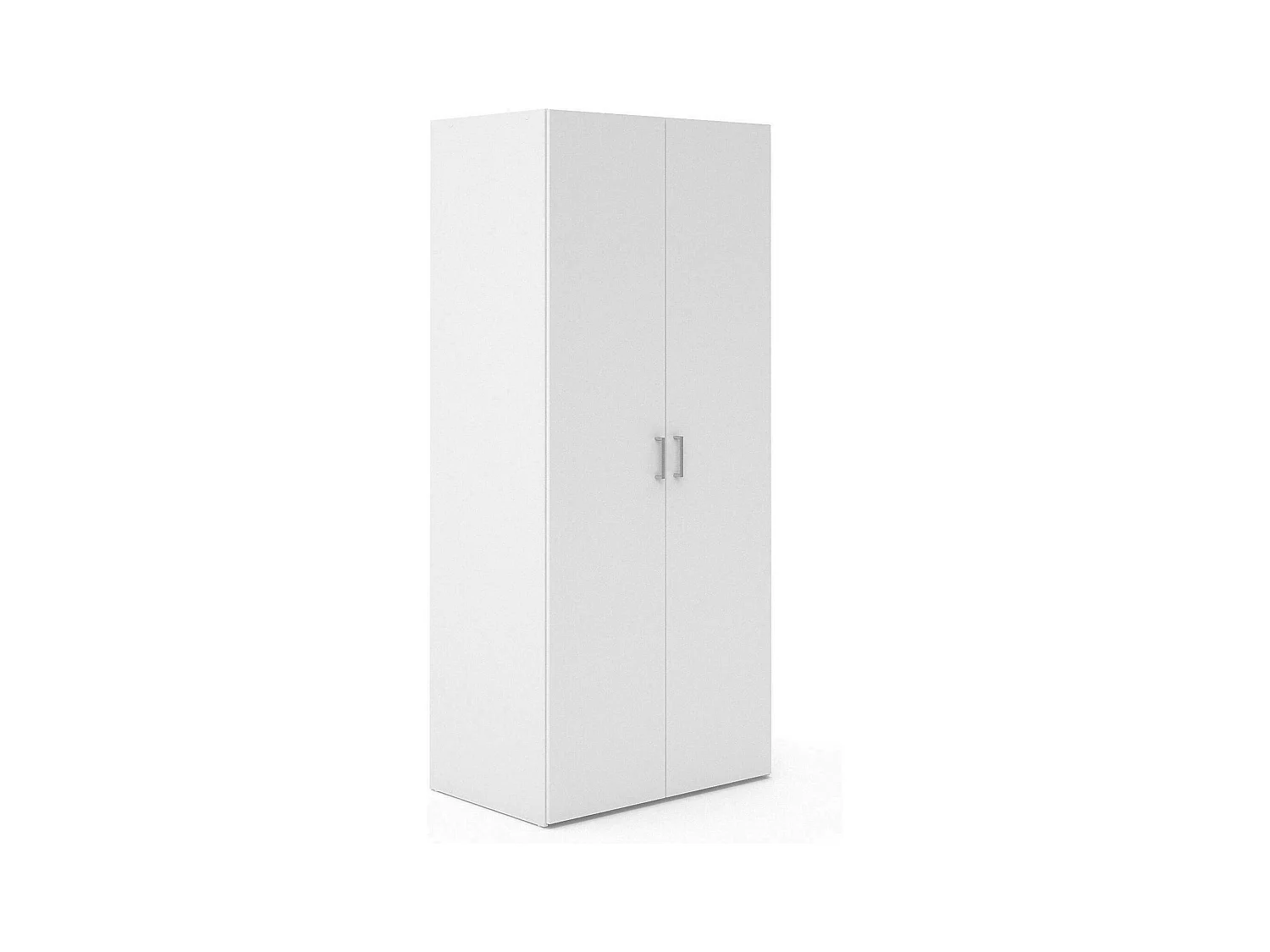 Dscuffe 2-deurskast, Slaapkamermeubel, Inloopkast, Kledingkast, 77x49 h175 cm, Wit