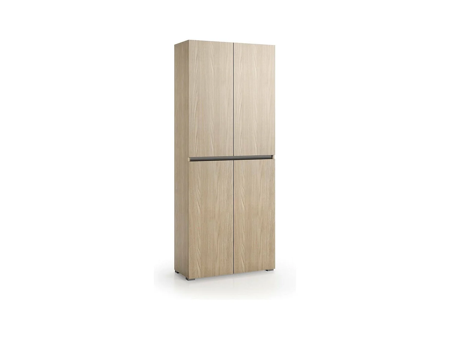 Grande armoire polyvalente Dbalestr, Étagère à chaussures avec étagères réglables, Meuble à chaussures avec 4 portes, 100% Made in Italy, 80x37h195 cm, Olmo