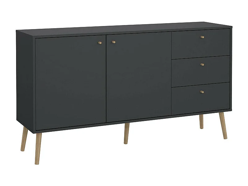 Buffet Dsann, Buffet du salon, Commode de salon, Garde-manger de cuisine, 147x39 h82 cm, Gris