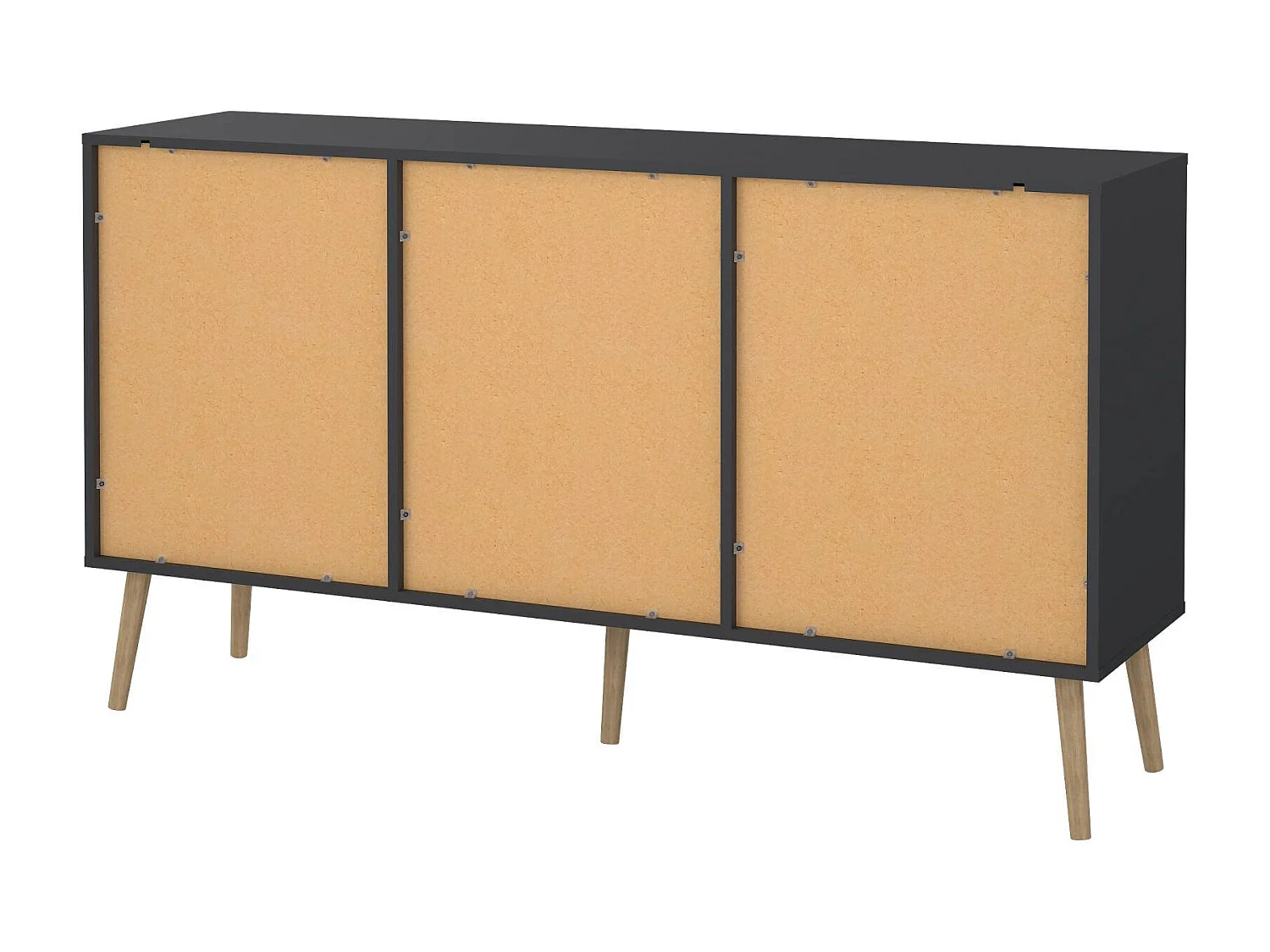 Dsann dressoir, Woonkamerbuffet, Woonkamerdressoir, Keukenkast, 147x39 h82 cm, Grijs