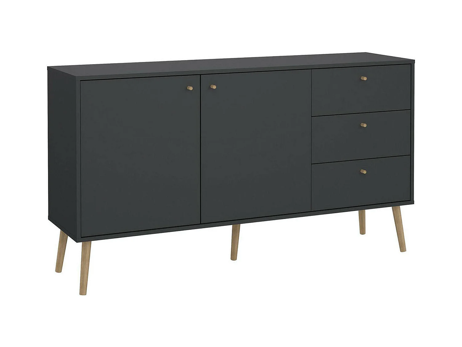 Buffet Dsann, Buffet du salon, Commode de salon, Garde-manger de cuisine, 147x39 h82 cm, Gris