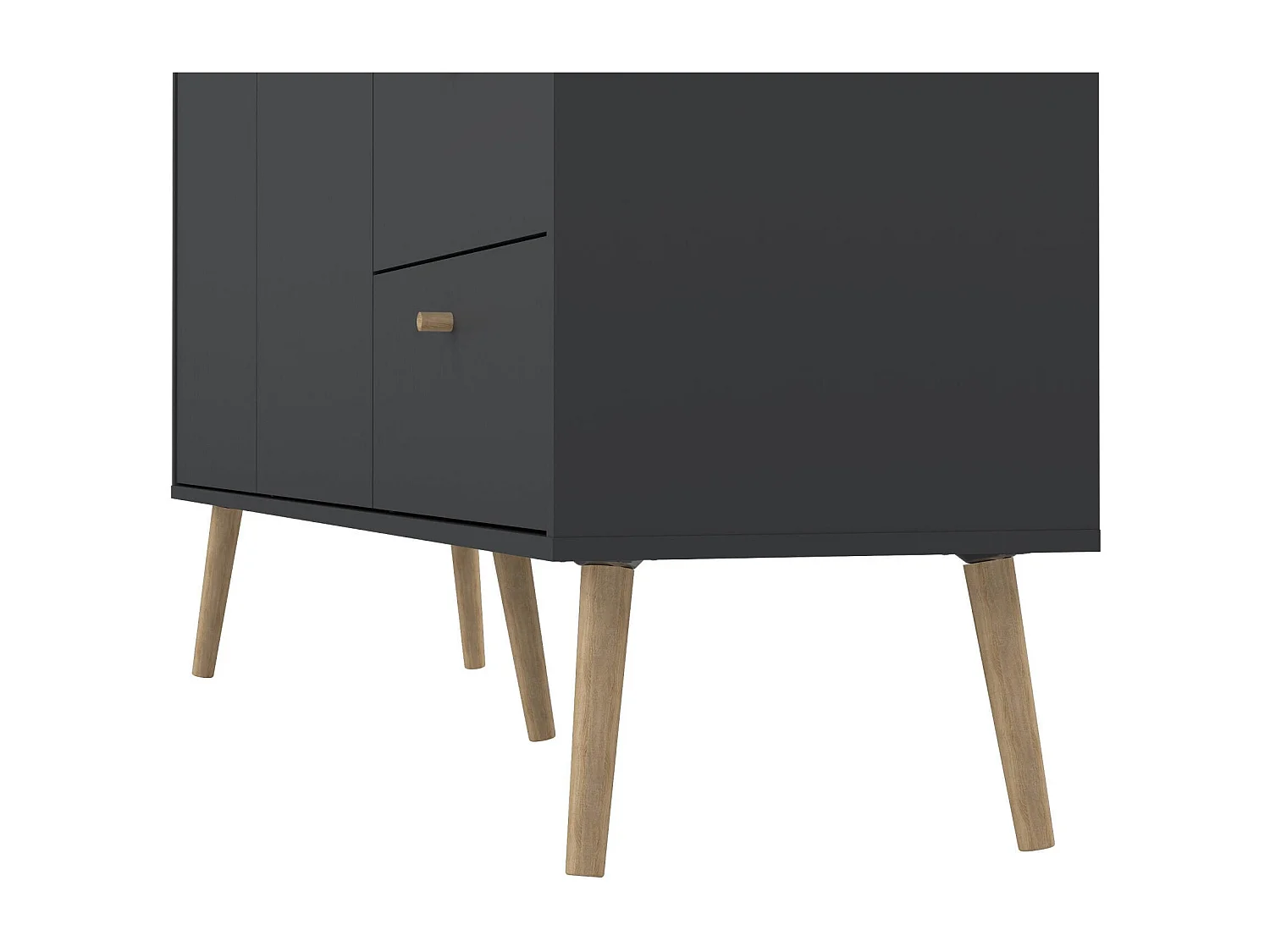 Buffet Dsann, Buffet du salon, Commode de salon, Garde-manger de cuisine, 147x39 h82 cm, Gris