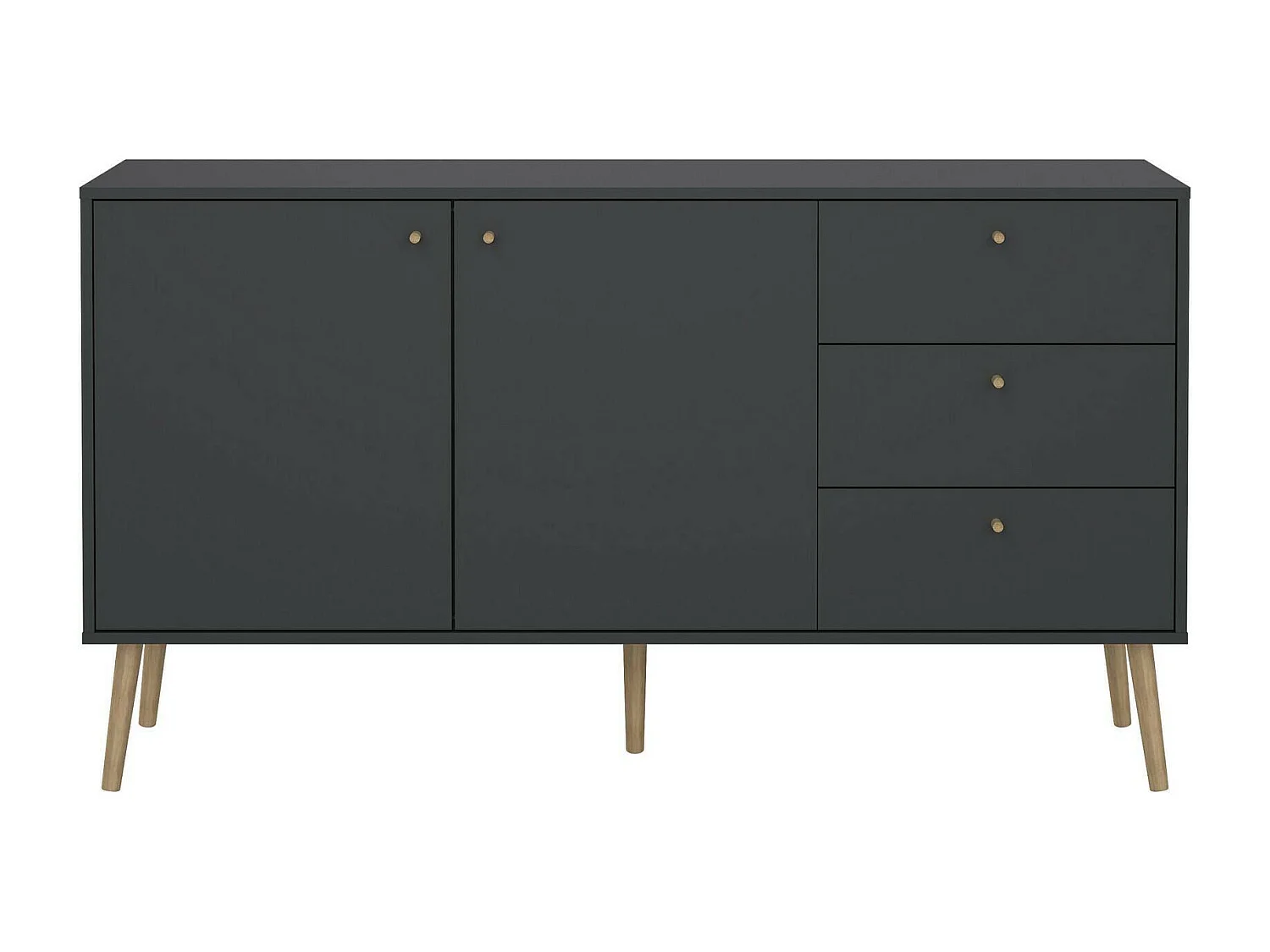 Buffet Dsann, Buffet du salon, Commode de salon, Garde-manger de cuisine, 147x39 h82 cm, Gris