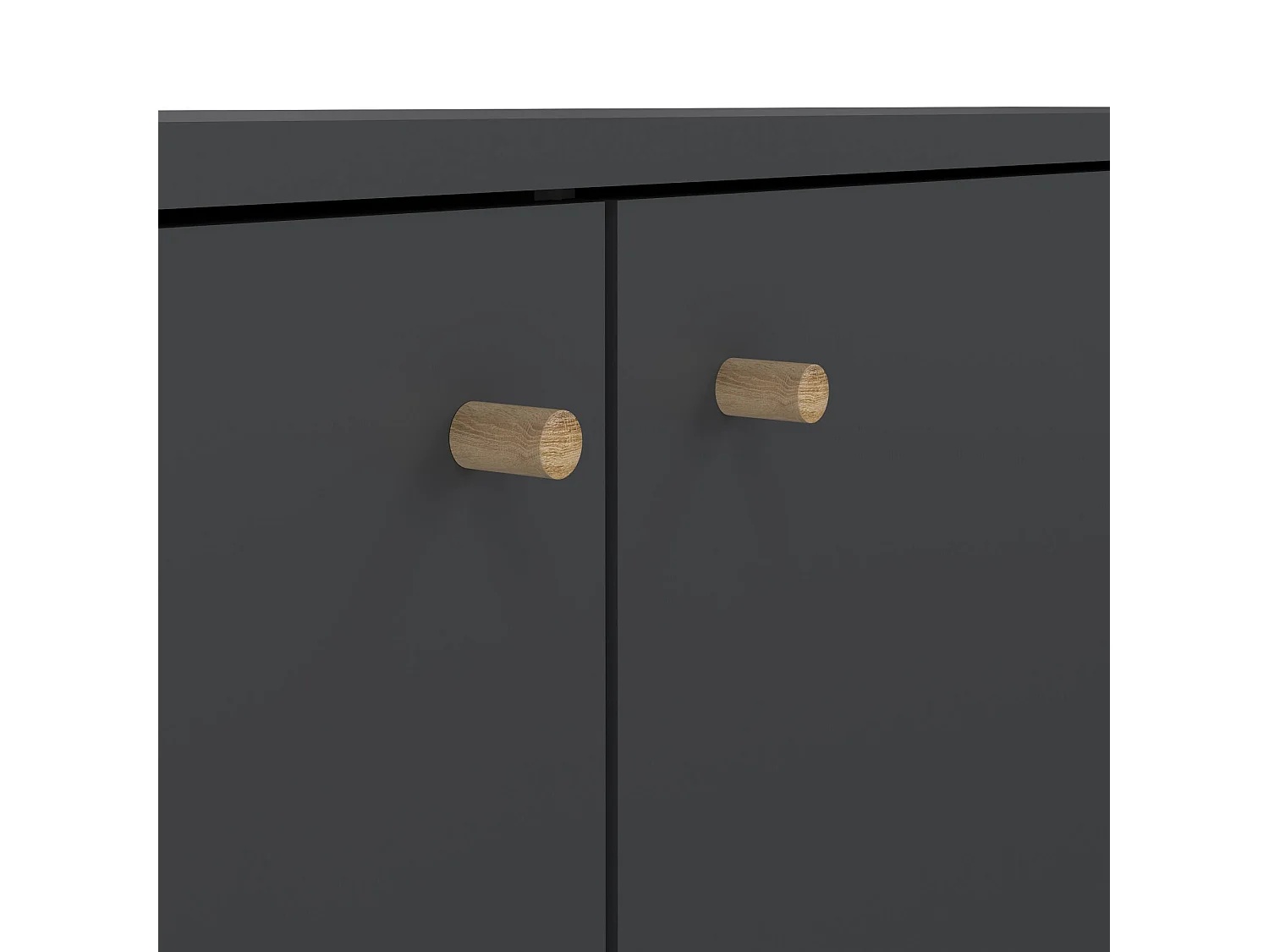 Buffet Dsann, Buffet du salon, Commode de salon, Garde-manger de cuisine, 147x39 h82 cm, Gris