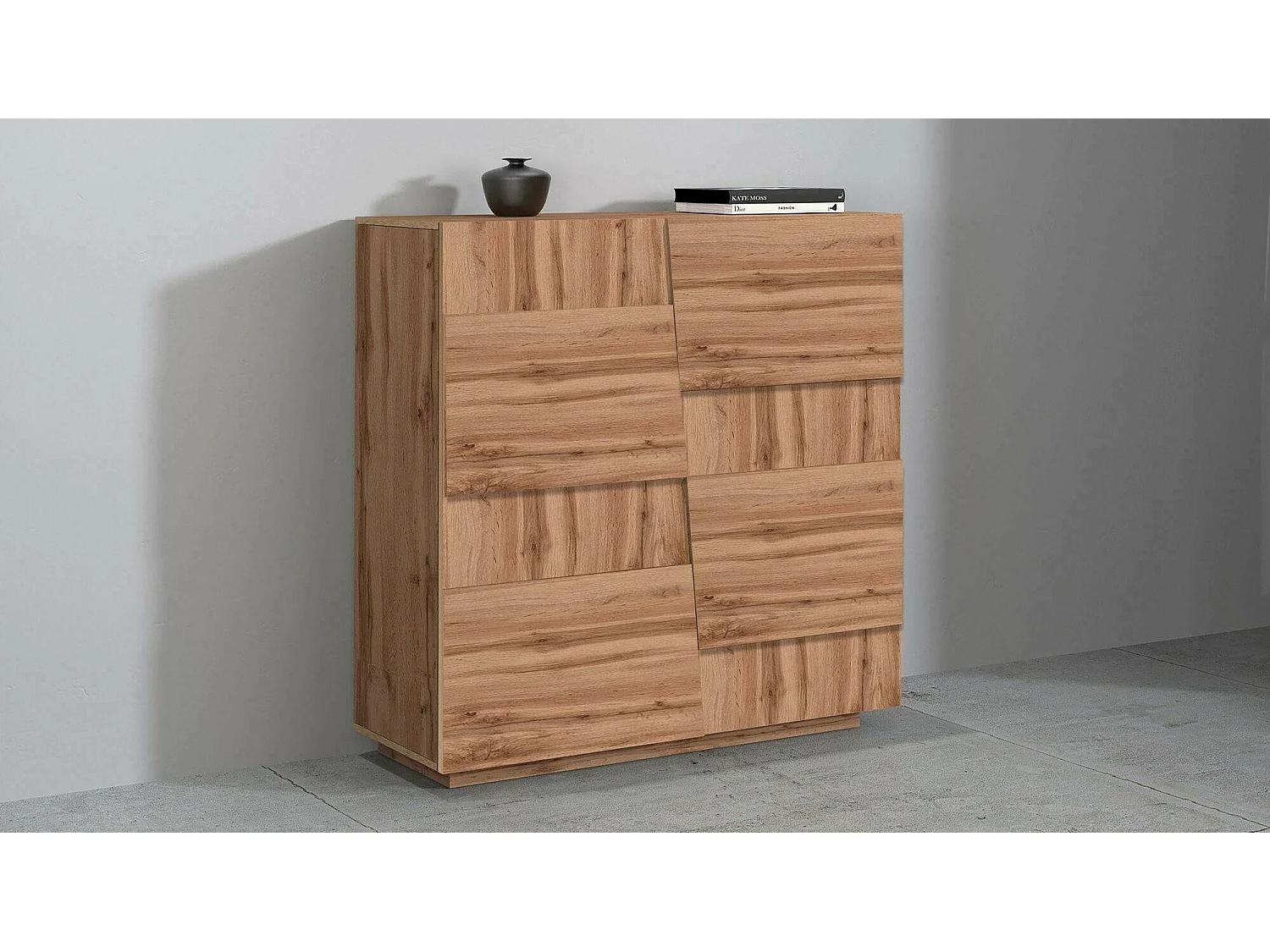 Ddescigli Multifunctionele kledingkast 2 deuren, Multifunctionele kast, 2-deurs kast, 120x44h126 cm, Eiken