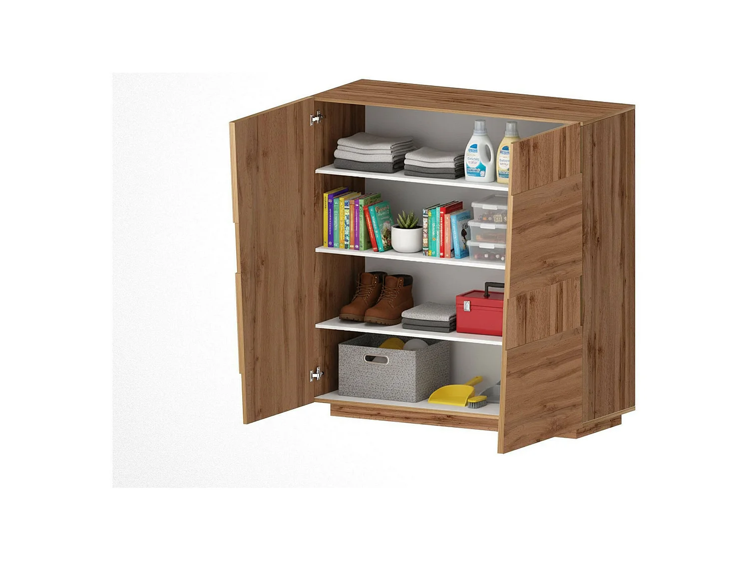 Armoire polyvalente 2 portes Ddescigli, Armoire multifonctionnelle, Armoire 2 portes, 120x44h126 cm, Chêne
