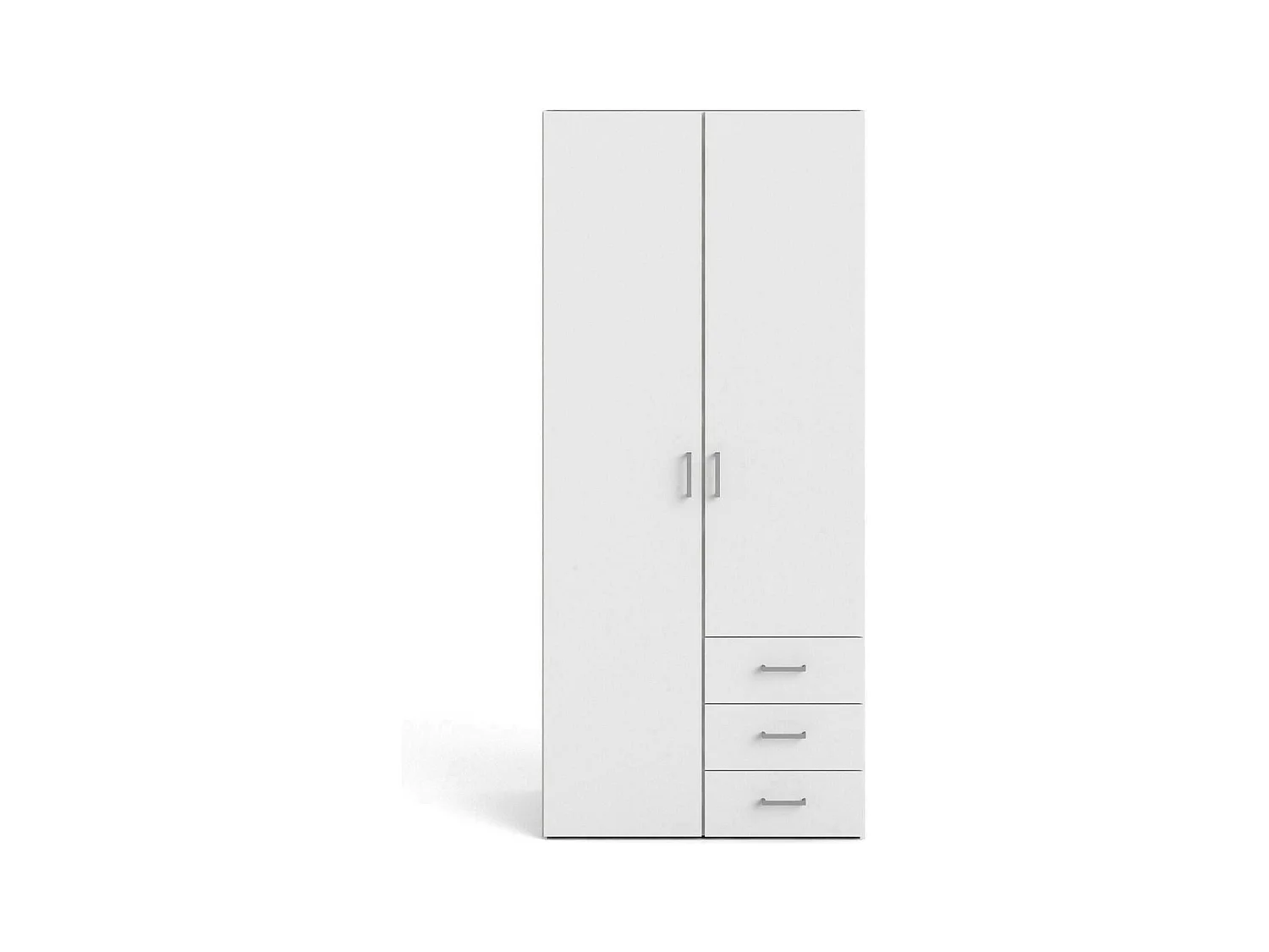 Garde-robe 2 portes Dscurt, Meubles de chambre, Penderie de plain-pied, Placard à vêtements, 77x49 h175 cm, Blanc