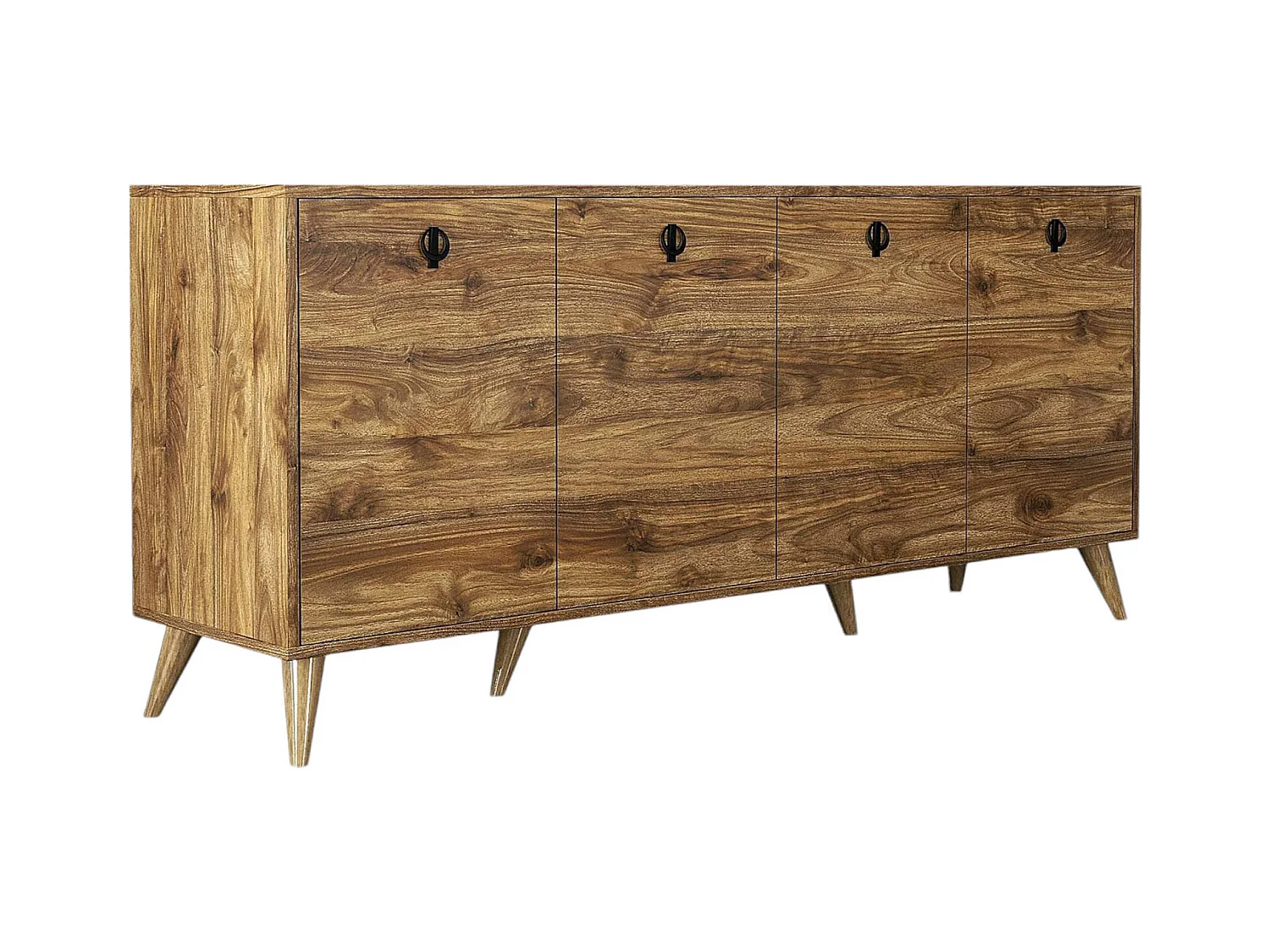 Buffet Dmutarell, Buffet du salon, Commode de salon, Garde-manger de cuisine, 180x45 h80 cm, Noyer