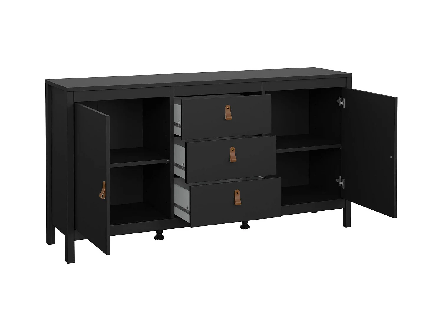 Dsaracc dressoir, Woonkamerbuffet, Woonkamerdressoir, Keukenkast, 151x38 h80 cm, Zwart
