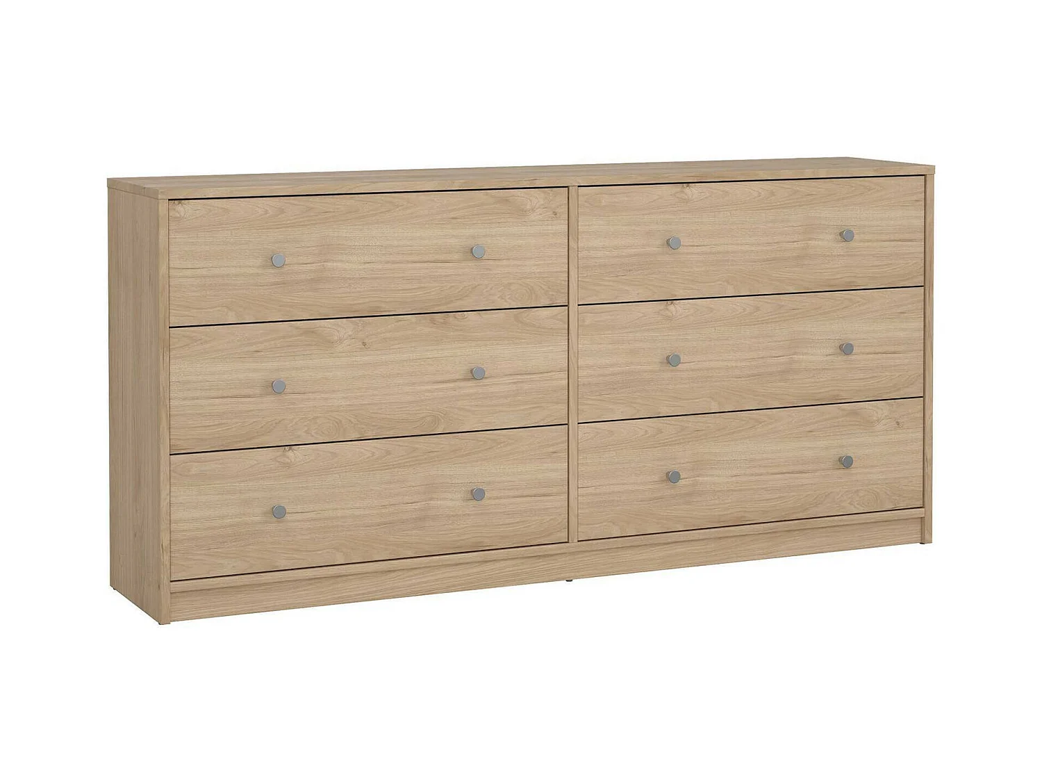 Buffet Dsanto, Buffet du salon, Commode de salon, Garde-manger de cuisine, 143x30 h68 cm, Chêne clair