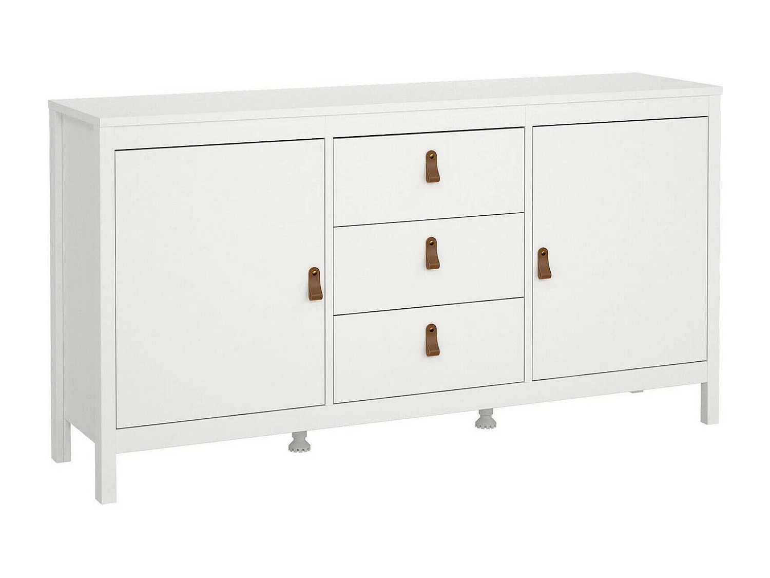 Buffet Dsaracc, Buffet du salon, Commode de salon, Garde-manger de cuisine, 151x38 h80 cm, Blanc