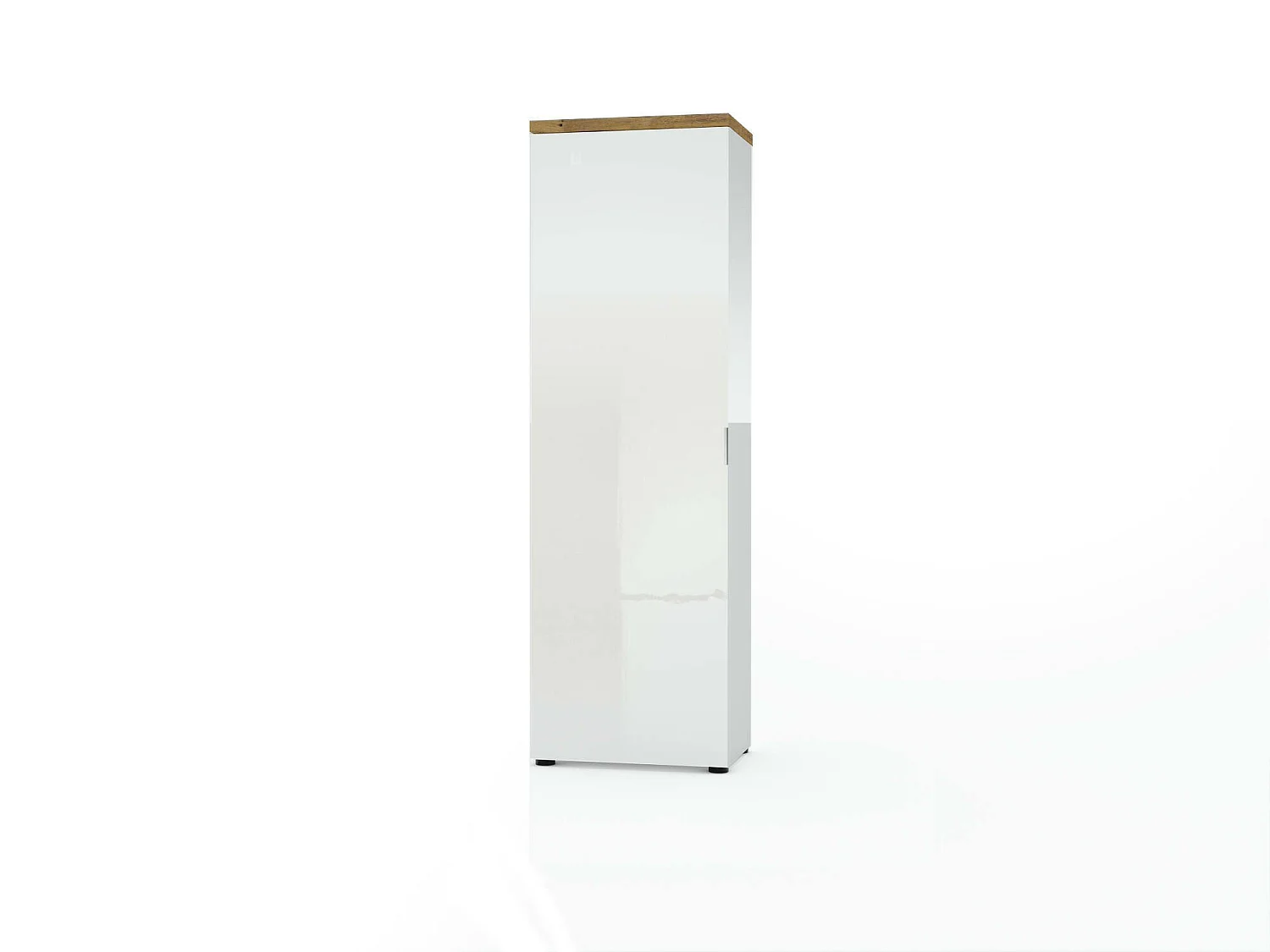 Armadio Multiuso 1 Anta Tani, Appendiabiti Made in Italy, 40x190h cm Bianco Lucido