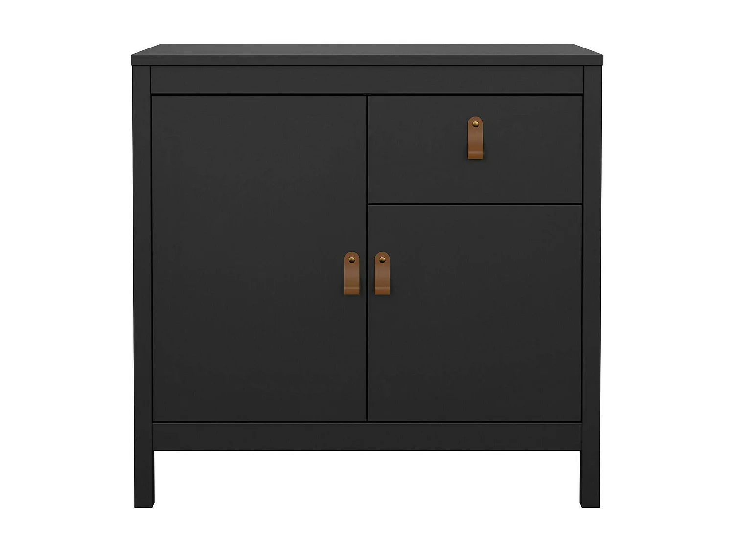 Aparador Dsaracin, Bufé de salón, Aparador de salón, Despensa de cocina, 82x38 h80 cm, Negro