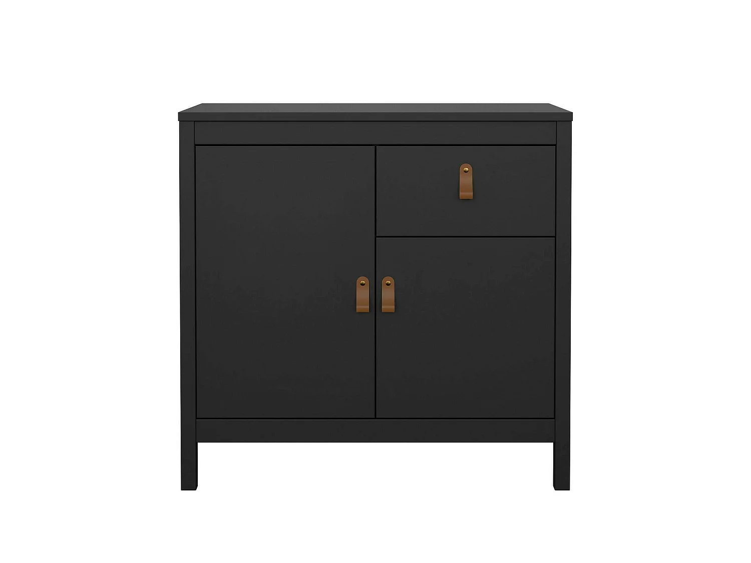 Kommode Dsaracin, Wohnzimmerbuffet, Wohnzimmer-Sideboard, Moderne Küchen-Speisekammer, 82x38 h80 cm, Schwarz