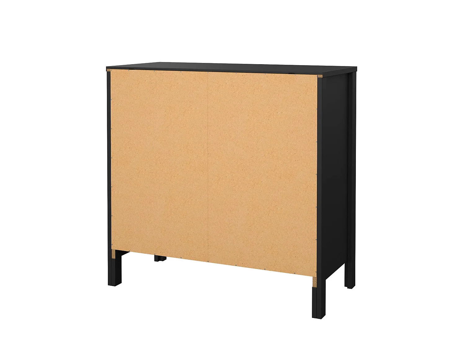 Kommode Dsaracin, Wohnzimmerbuffet, Wohnzimmer-Sideboard, Moderne Küchen-Speisekammer, 82x38 h80 cm, Schwarz
