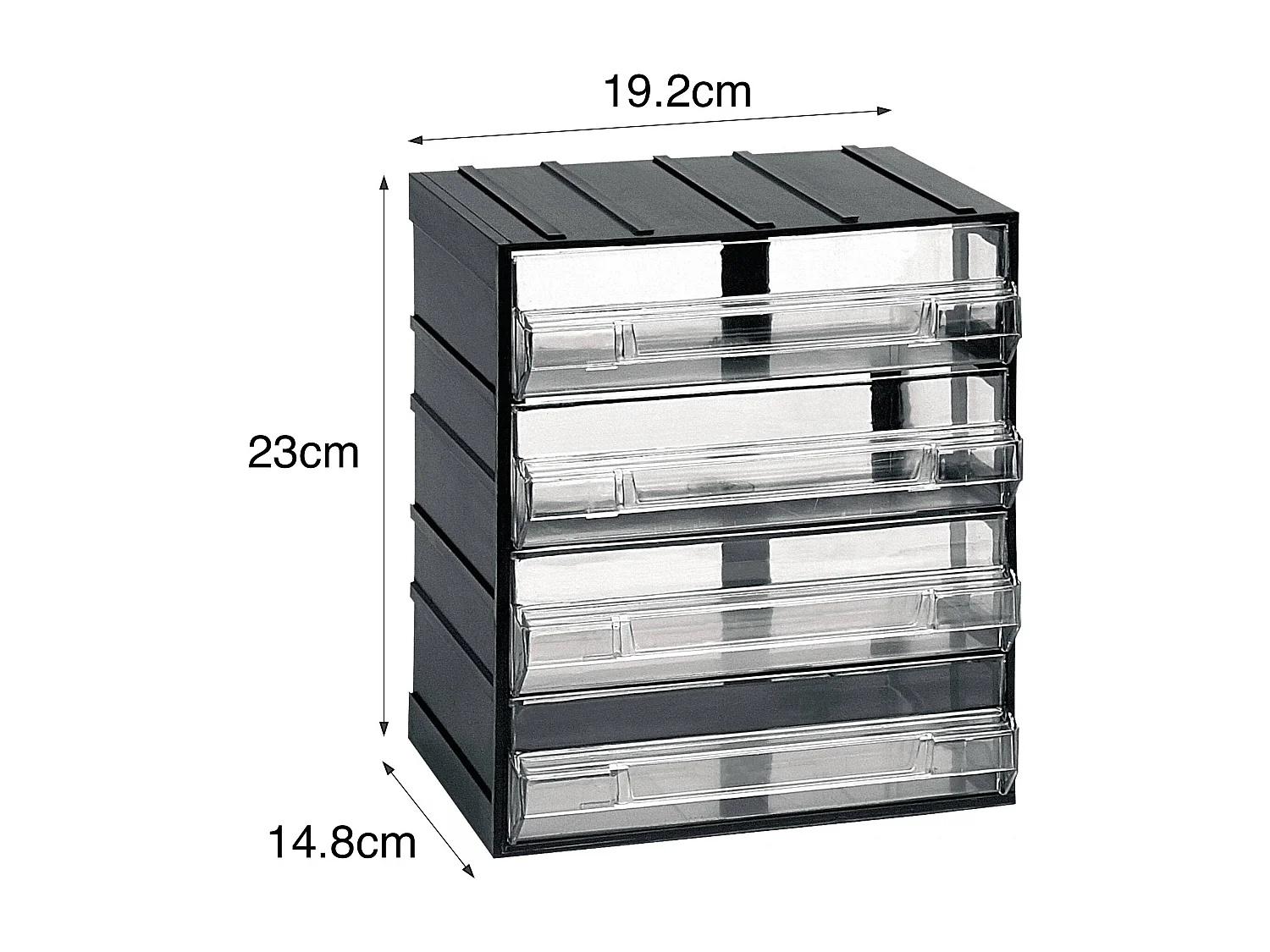 Armoire polyvalente 2 portes Dbertolin, Armoire pour petites pièces, Armoire pour conteneurs à outils, 100% Made in Italy, 19x15h23 cm, Anthracite, 4 tiroirs