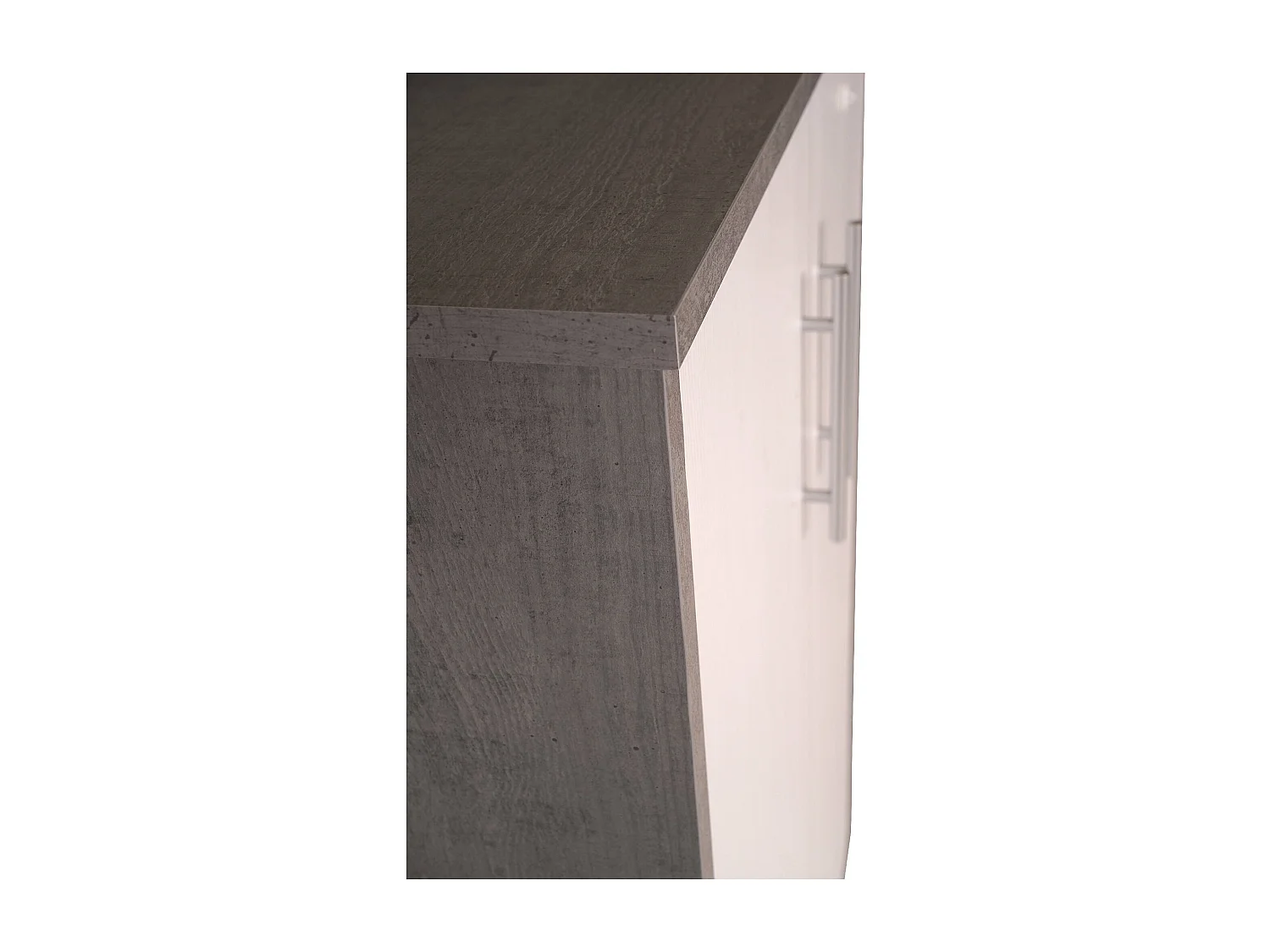 Armoire polyvalente à 2 portes Dpazzin, Armoire auxiliaire, Armoire à chaussures, Bibliothèque multifonction avec 2 portes, 79x34h118 cm, Ciment et Blanc