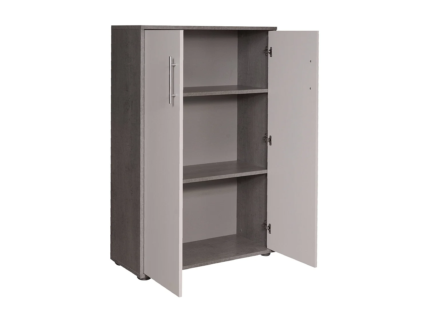 Dpazzin multifunctionele kledingkast met 2 deuren, extra kast, schoenenkast, multifunctionele boekenkast met 2 deuren, 79x34h118 cm, cement en wit