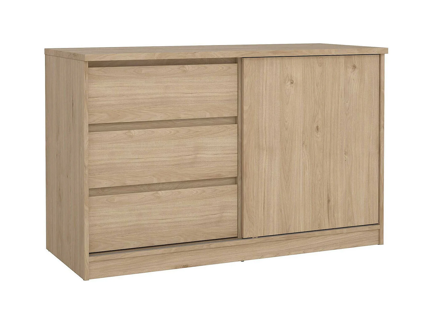 Buffet Dsatalin, Buffet du salon, Commode de salon, Garde-manger de cuisine, 119x50 h76 cm, Chêne clair