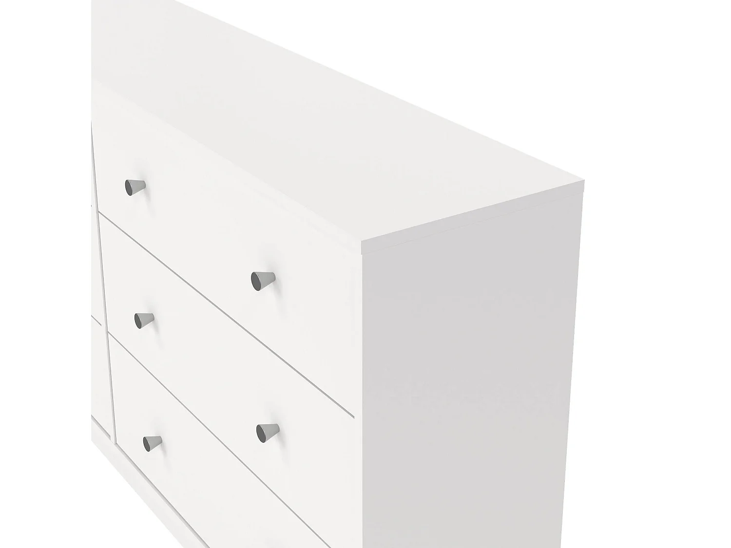 Kommode Dsanto, Wohnzimmerbuffet, Wohnzimmer-Sideboard, Moderne Küchen-Speisekammer, 143x30 h68 cm, Weiß