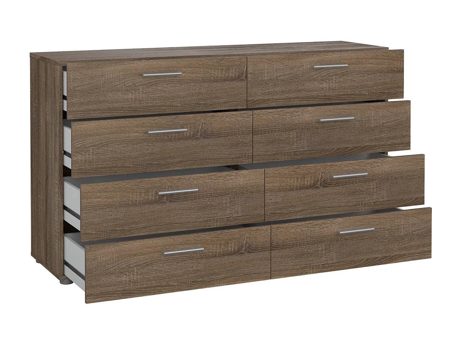 Dsattol dressoir, Woonkamerbuffet, Woonkamerdressoir, Keukenkast, 140x40 h82 cm, Eiken