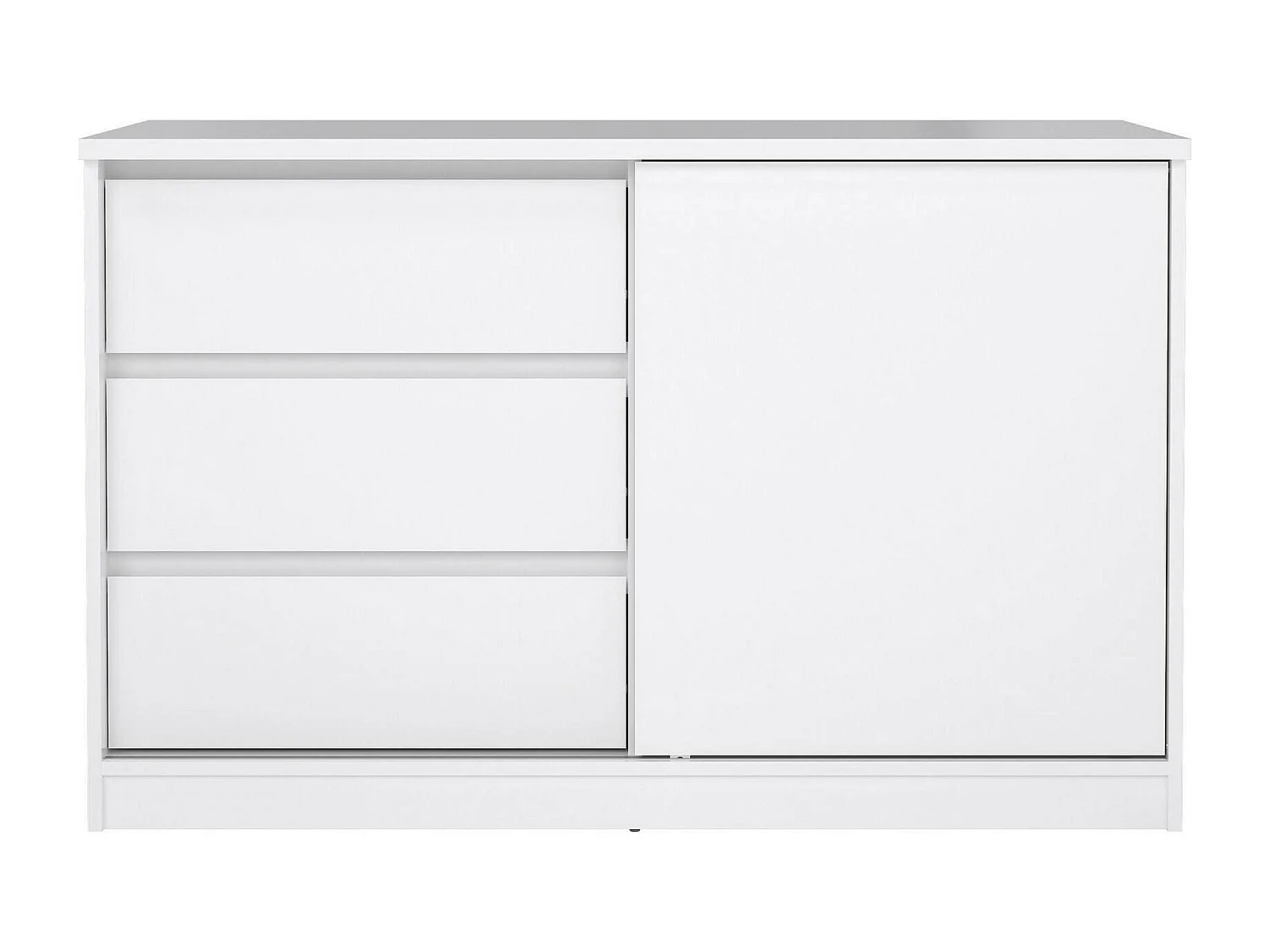 Buffet Dsatalin, Buffet du salon, Commode de salon, Garde-manger de cuisine, 119x50 h76 cm, Blanc