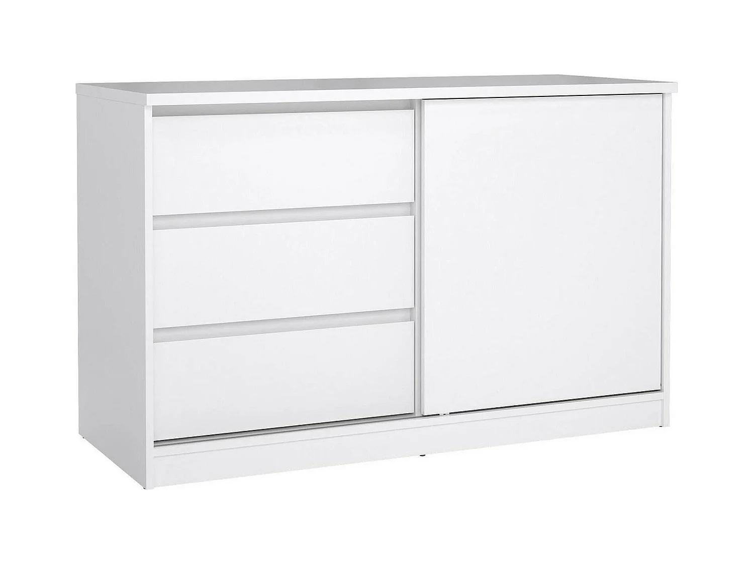 Buffet Dsatalin, Buffet du salon, Commode de salon, Garde-manger de cuisine, 119x50 h76 cm, Blanc