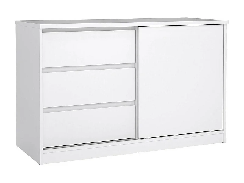 Buffet Dsatalin, Buffet du salon, Commode de salon, Garde-manger de cuisine, 119x50 h76 cm, Blanc