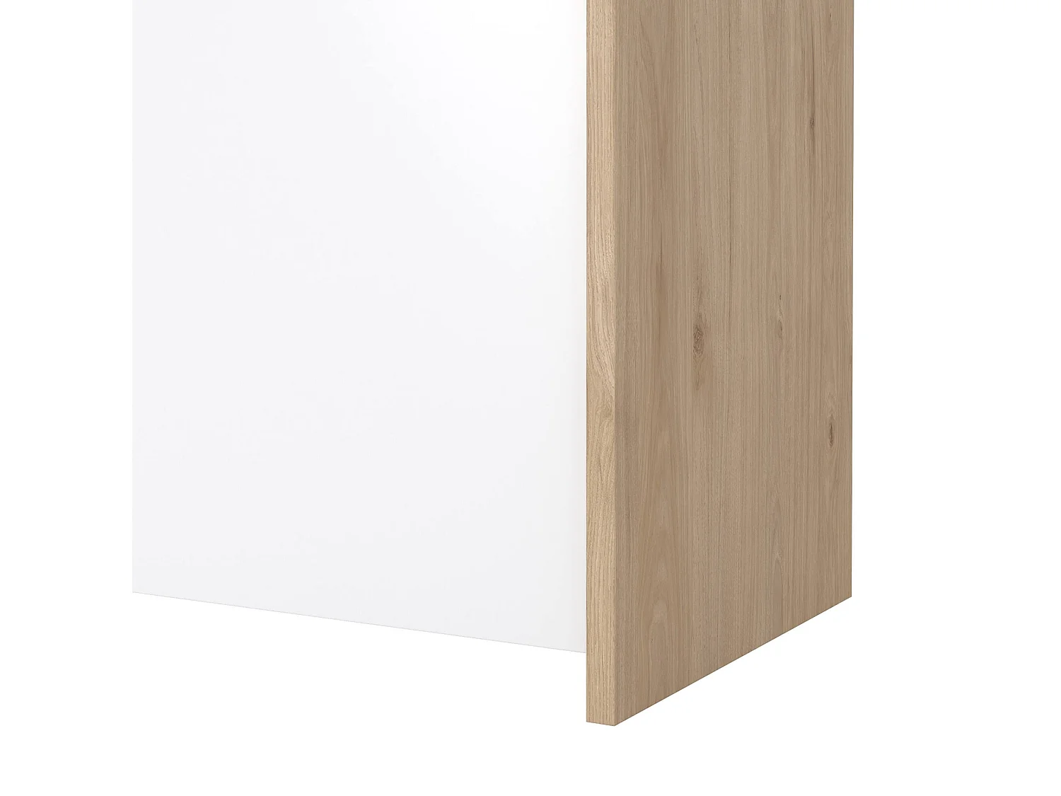 Buffet Dsalva, Buffet du salon, Commode de salon, Garde-manger de cuisine, 149x48 h84 cm, Chêne clair et Blanc