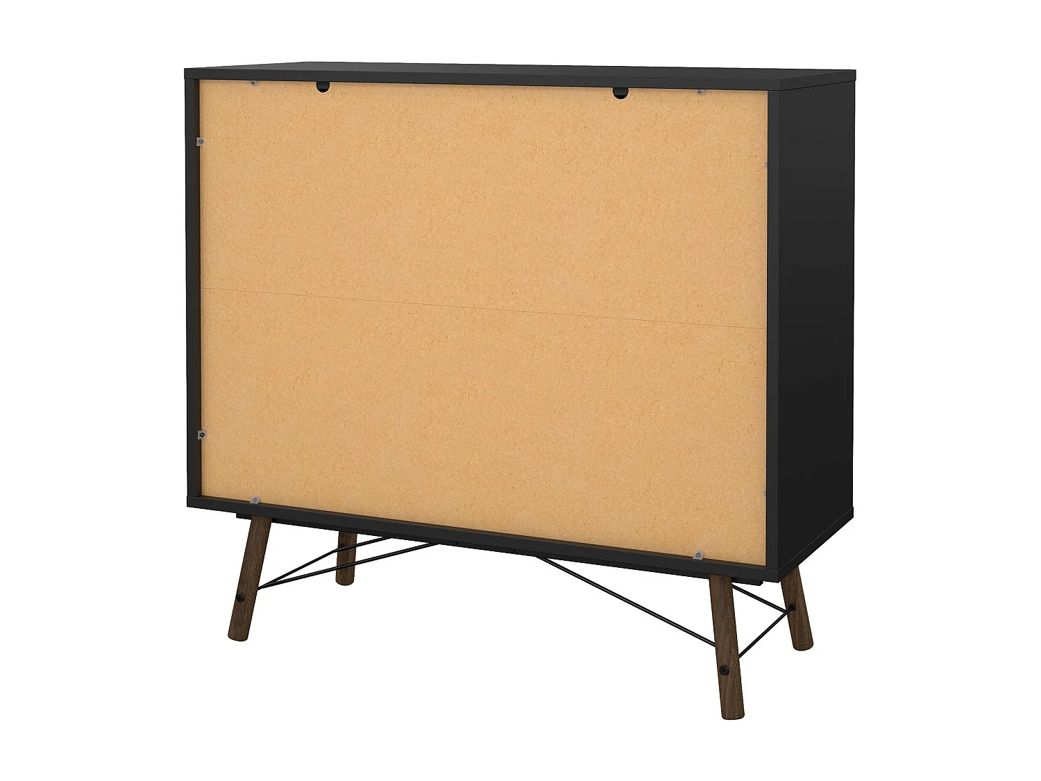 Aparador Drossitt, Buffet de sala, Aparador de sala, Despensa de cozinha, 102x40 h95 cm, Preto e Nogueira