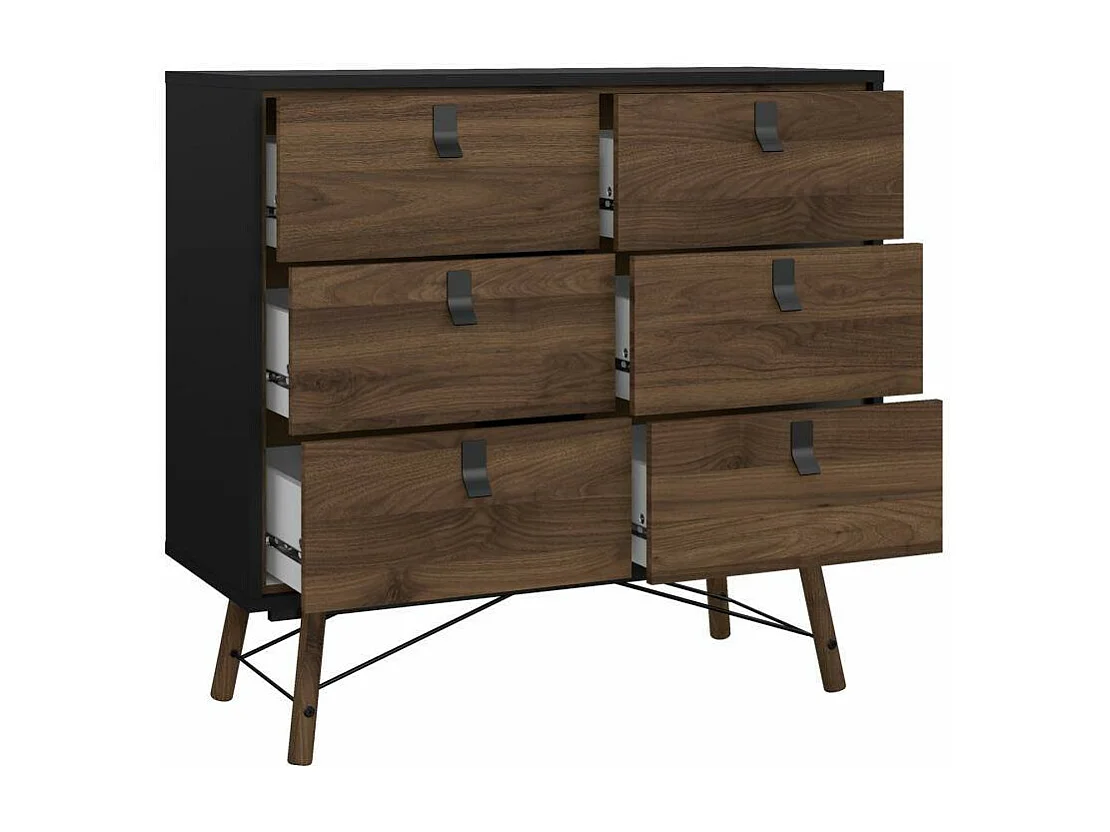 Dmora - Credenza Maka, 102x40 h95 cm, Nero e Noce